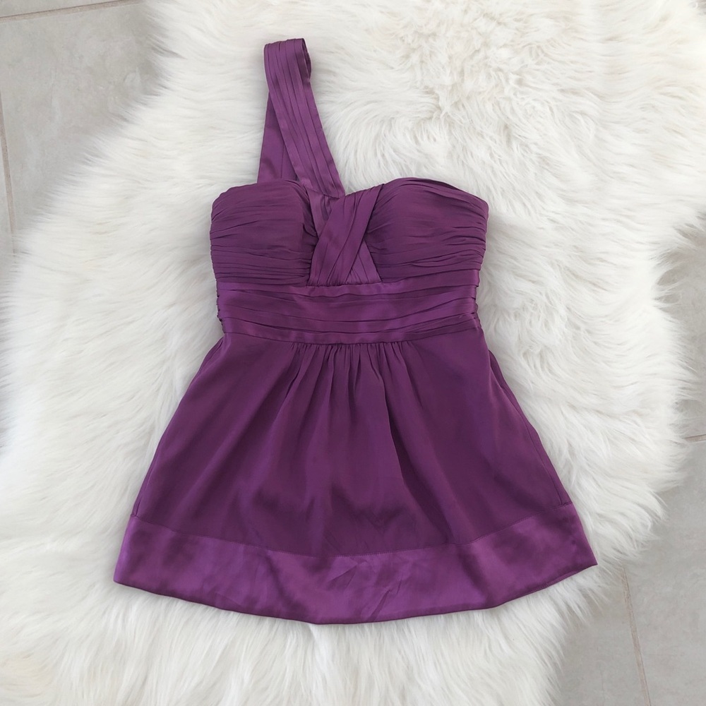 BEBE Purple One Shoulder Blouse Top - Size XXS, 00